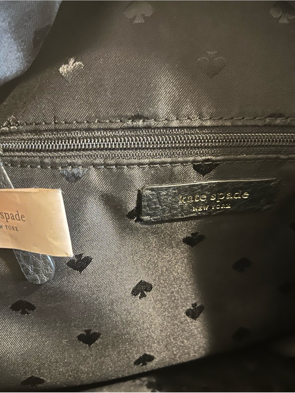 kate spade Black Pebbled Leather Mini Backpack with Gold Hardware - Picture 7 of 8